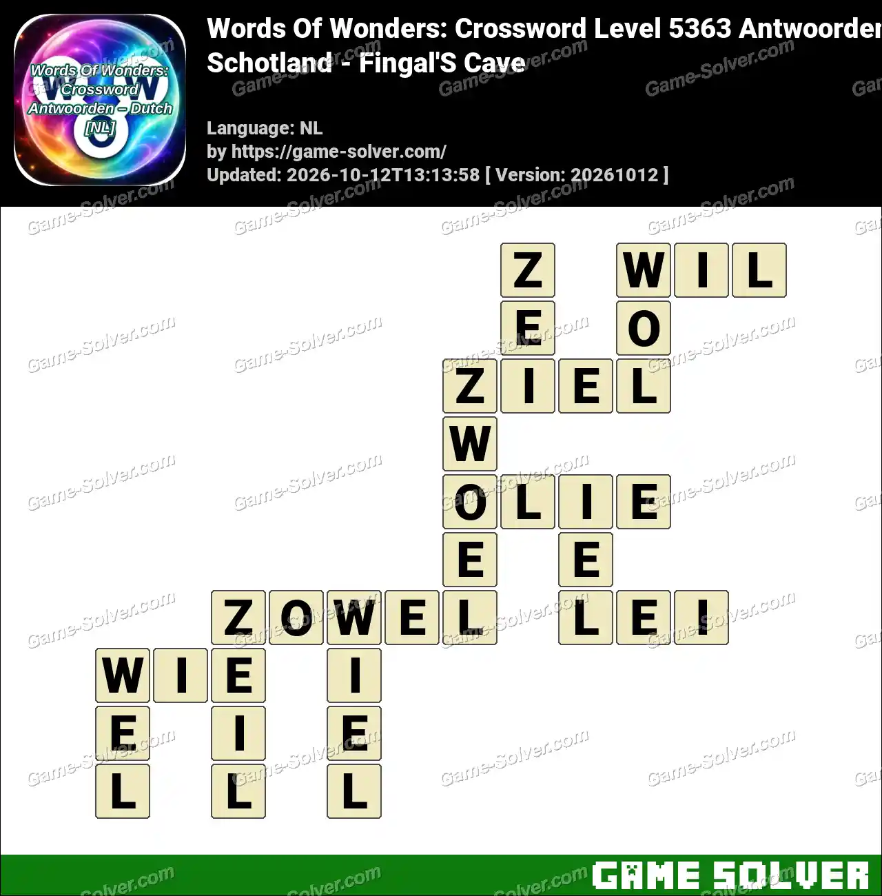 Words Of Wonders: Crossword Level 5363 Antwoorden – Schotland – Fingal’S Cave